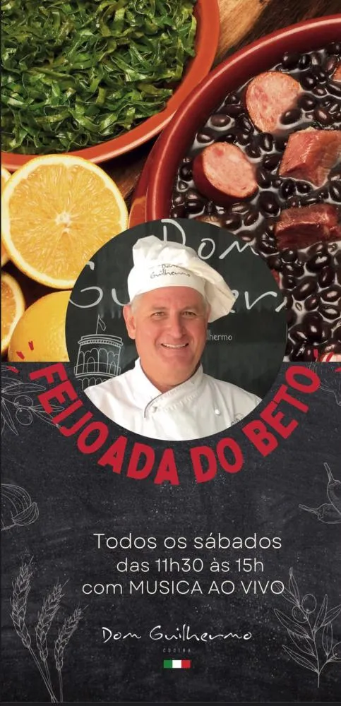Almoço de sábado tem feijoada, música ao vivo e chope Brahma no Dom Guilhermo Cucina.