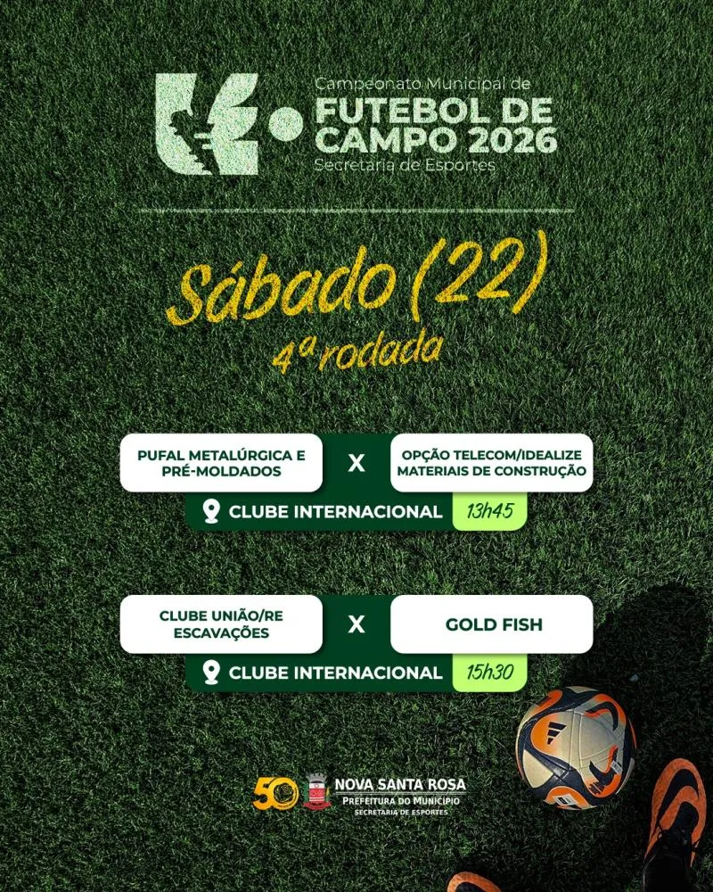 Partidas da quarta rodada serão realizadas no campo do Clube Internacional.