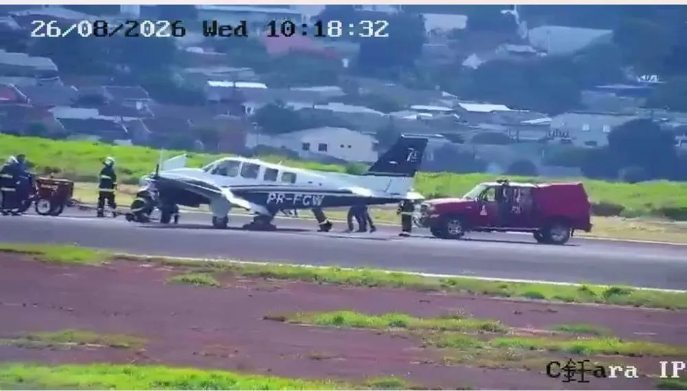 Estrutura de atendimento do Aeroporto de Cascavel foi mobilizada após o pouso de emergência.