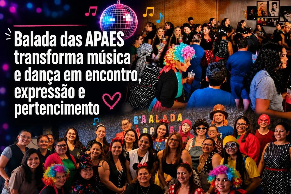 Alunos participam da 6ª Balada das APAEs, em Boa Vista da Aparecida, com música, dança e inclusão.