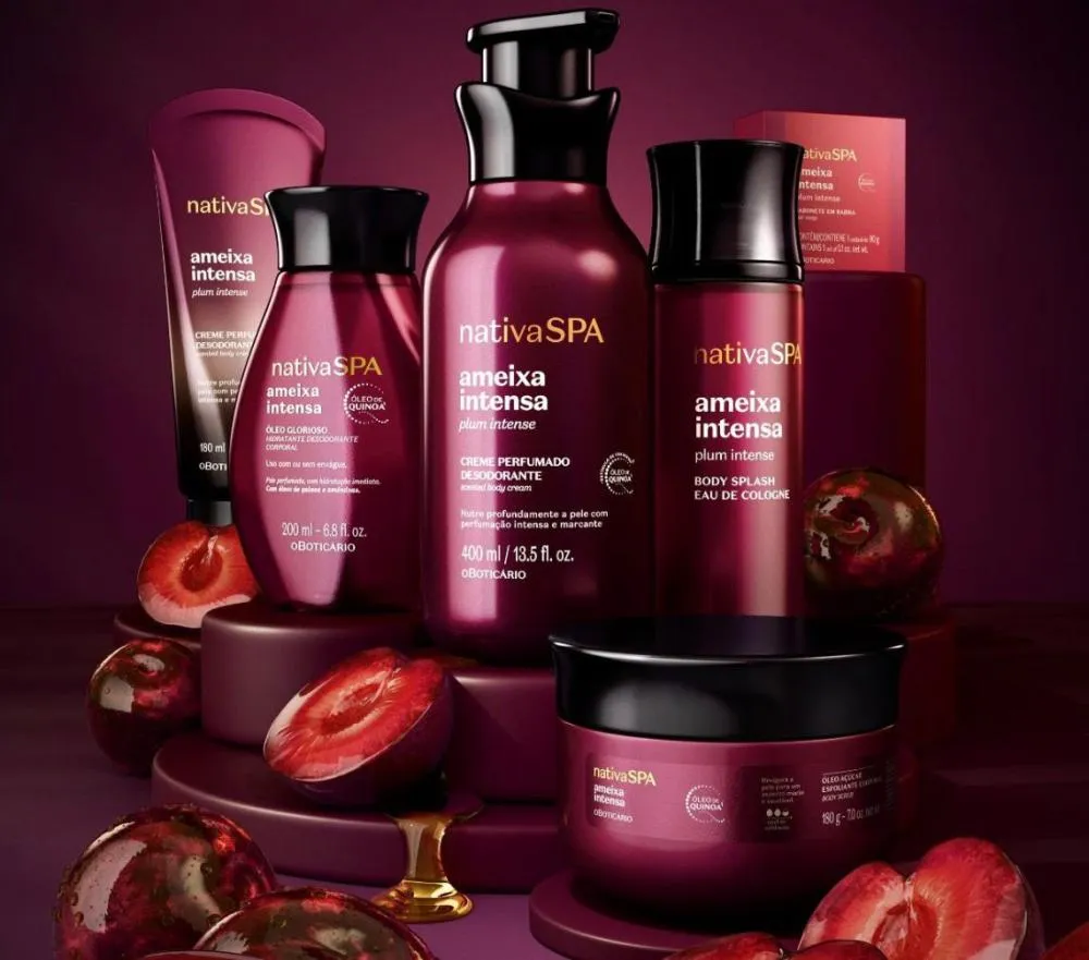 Linha Ameixa Intensa reúne produtos de perfumação e cuidados corporais.