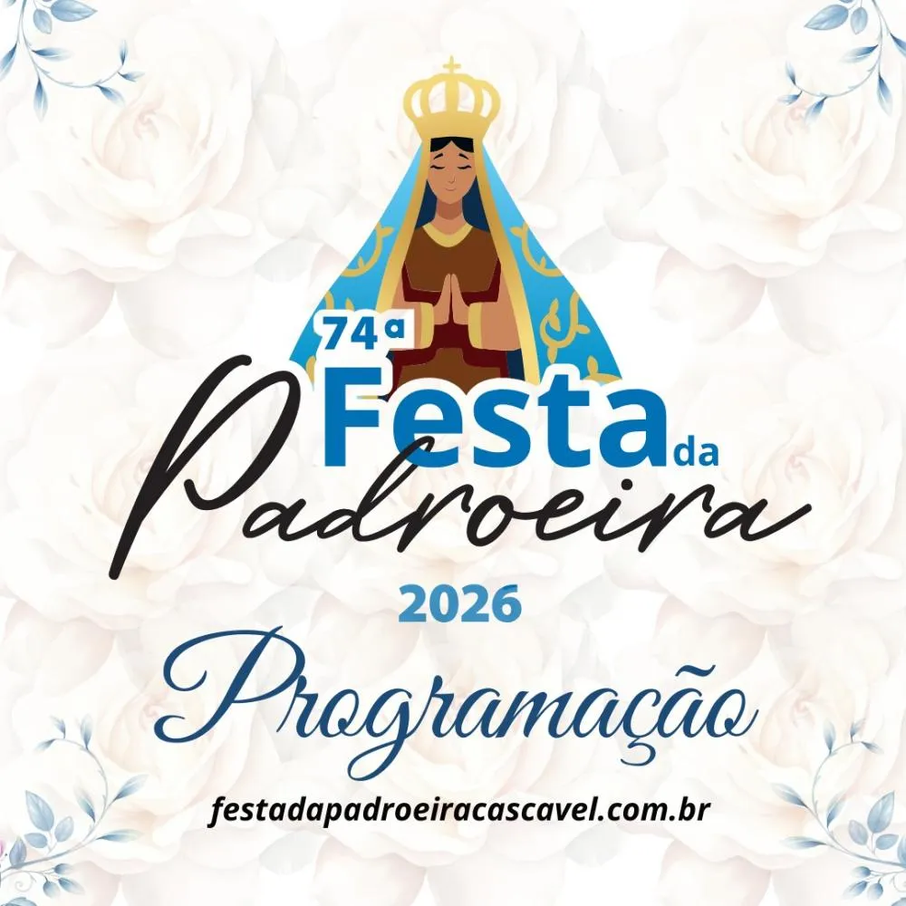 Festa da Padroeira chega à 74ª edição com programação religiosa, gastronômica e esportiva em Cascavel.