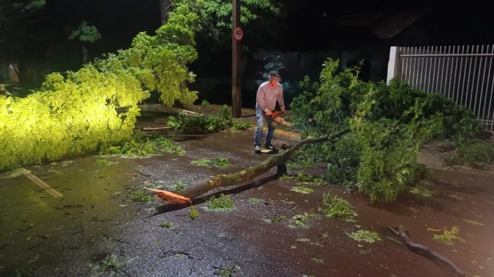 Prefeitura mobiliza equipes após temporal com vento, chuva e granizo
