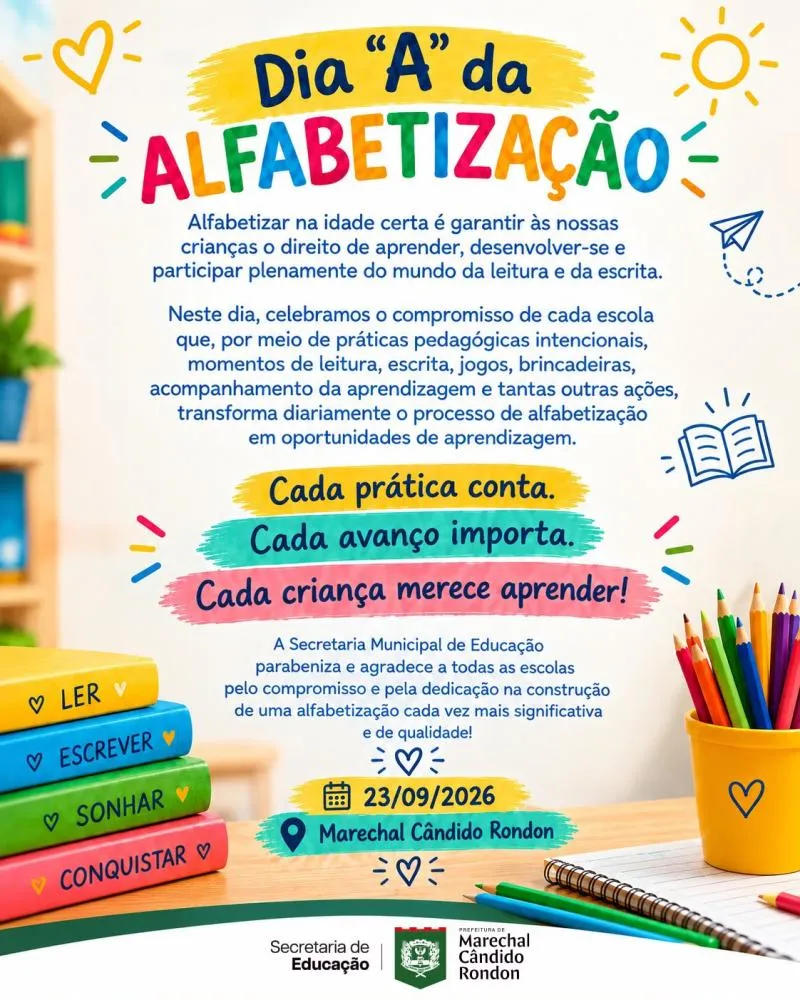 Programação reúne contação de histórias, jogos, brincadeiras e rodas de leitura nas escolas municipais.