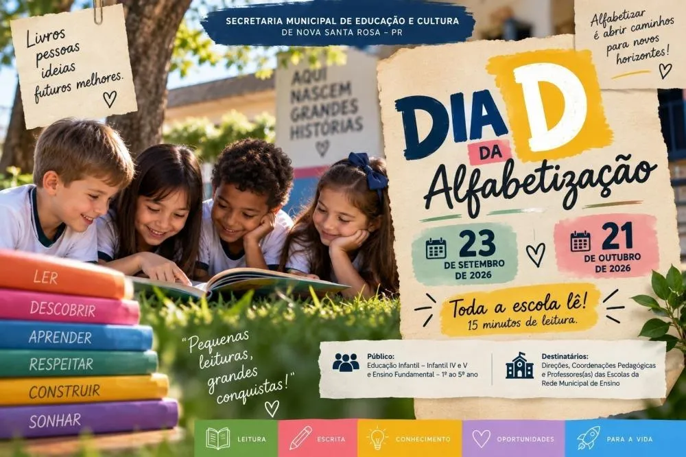 Ação “Toda a Escola Lê” terá 15 minutos de leitura com participação da comunidade escolar.