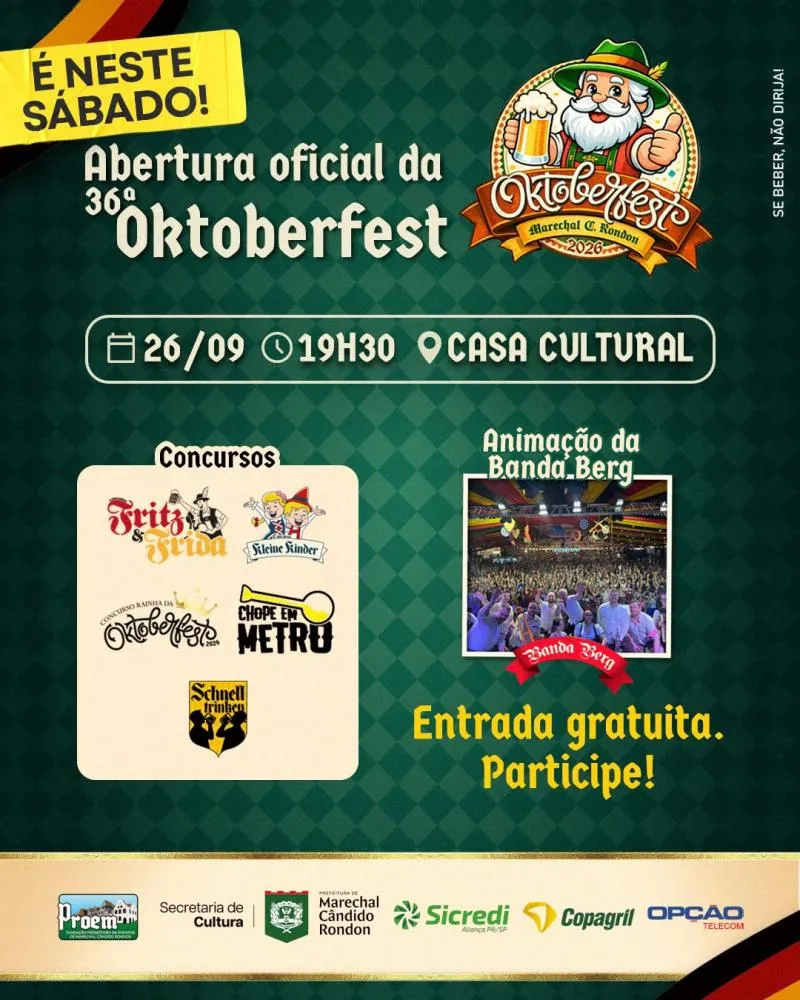 36ª Oktoberfest de Marechal Rondon começa neste sábado