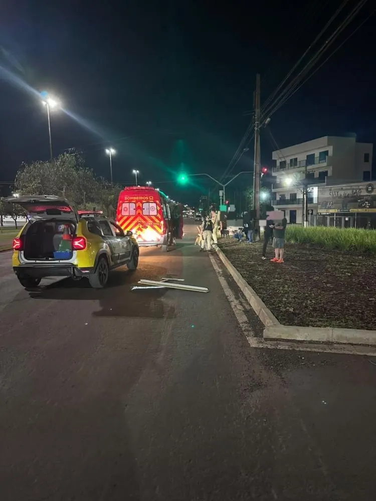 Pedestre foi atropelado na Avenida Tancredo Neves, no bairro Alto Alegre, em Cascavel.