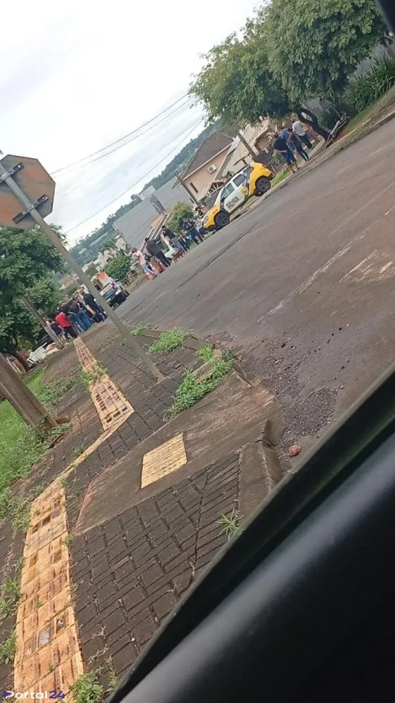 Área do crime no Jardim Paraguaçu, em São Miguel do Iguaçu. Foto: Costa Oeste News/Portal24.