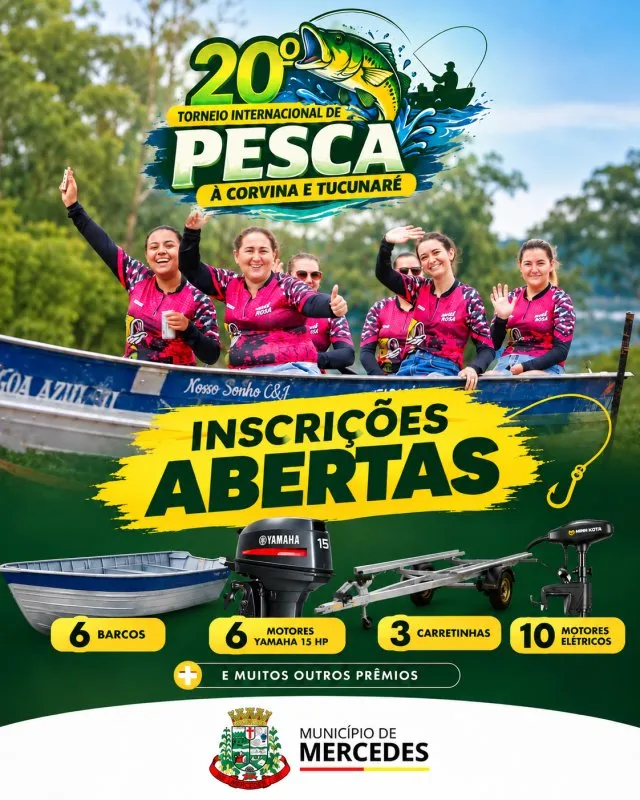Mercedes abre 230 vagas para torneio de pesca à corvina e tucunaré em novembro