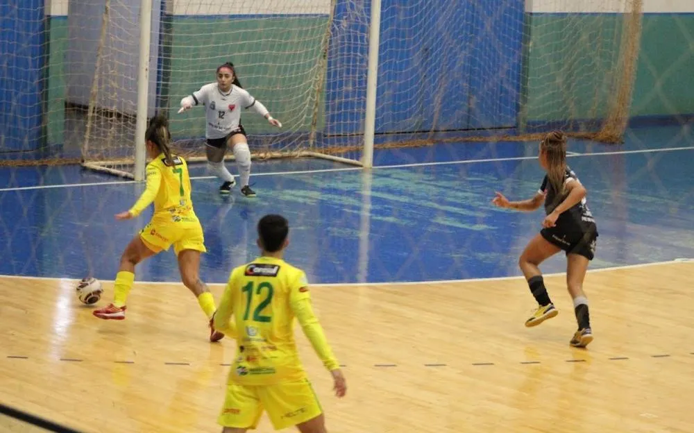 Imagem de futsal feminino divulgada com a programação das finais em Marechal Cândido Rondon. Foto: Divulgação/Prefeitura de Marechal Cândido Rondon.