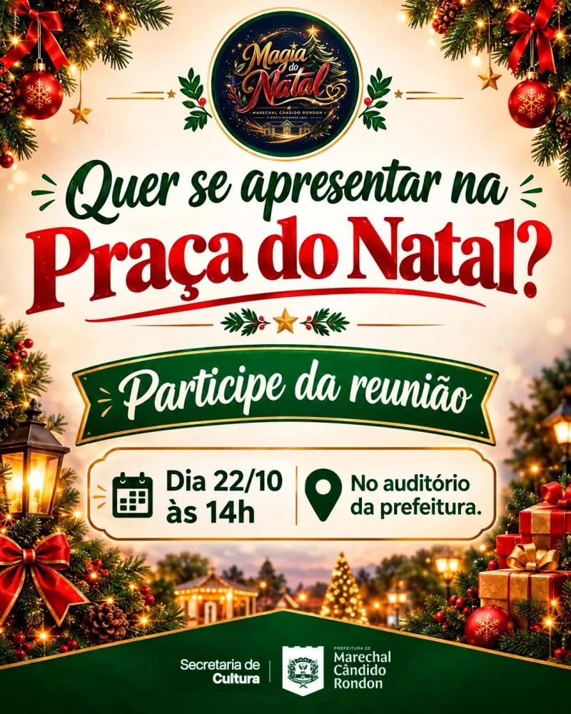Magia do Natal 2026 convida entidades culturais para reunião em Marechal