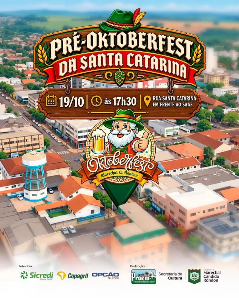 Marechal Rondon recebe Pré-Oktoberfest a partir das 17h30
