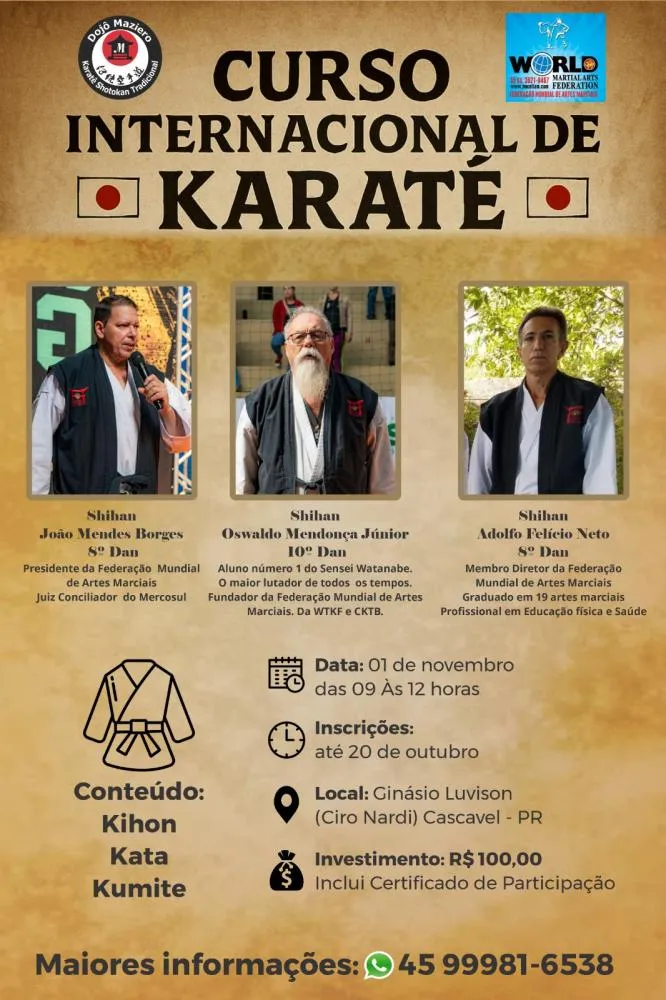 Cascavel sedia Assembleia de Fundação da Federação Tradicional de Karatê do Paraná