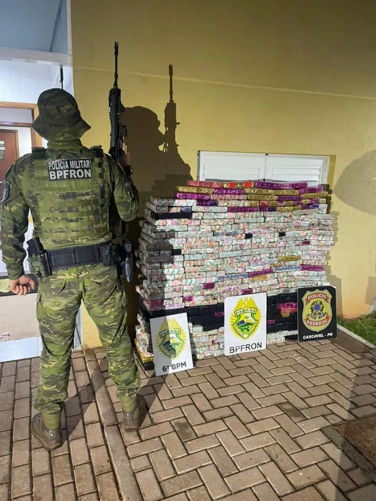 Perseguição termina com apreensão de quase meia tonelada de maconha na BR-277