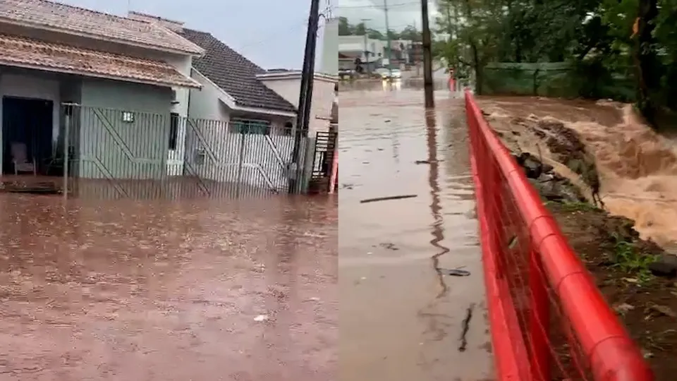 Chuva forte provoca alagamentos e transtornos em vários bairros de Toledo