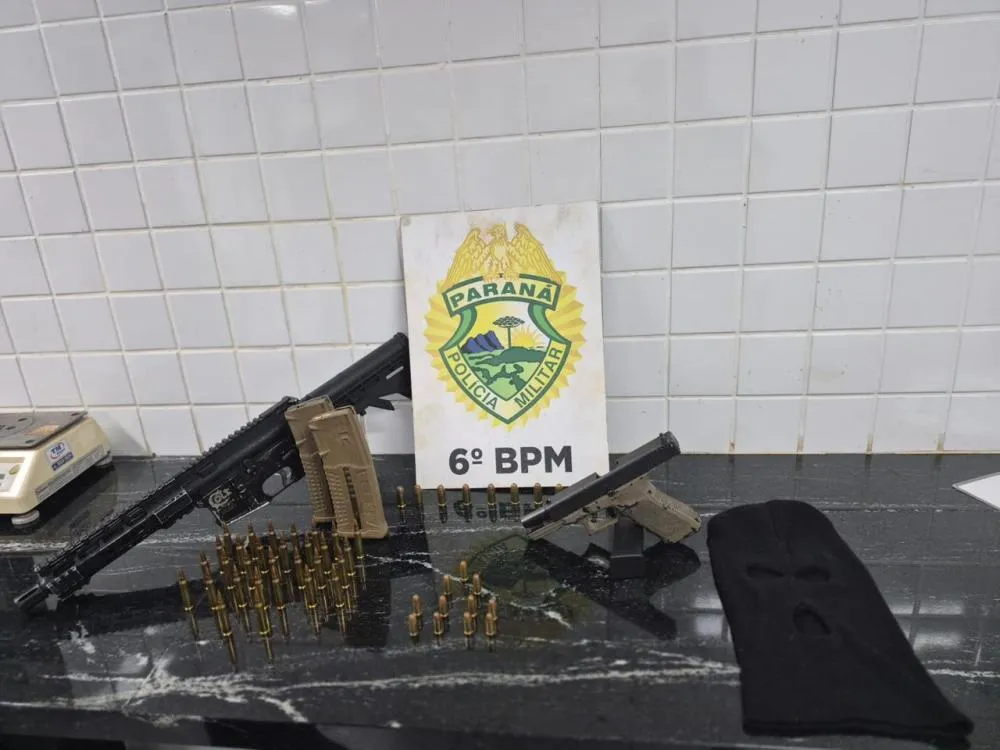 Polícia Militar prende dois faccionados e apreende fuzil, pistola e munições de uso restrito em Céu Azul