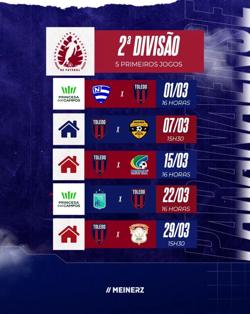 Federação Paranaense confirma datas e horários das primeiras rodadas da Segundona 2026