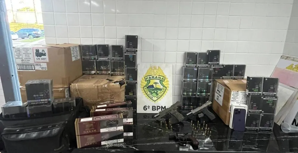 Armas apreendidas no centro de CascavelFoto: Divulgação/PMPR