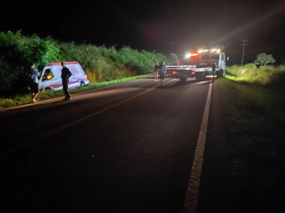 Atropelamento com morte mobiliza equipes na PR-484 em Quedas do Iguaçu