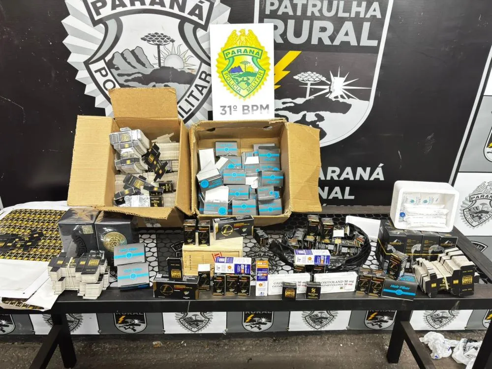 Carro com anabolizantes e medicamentos do Paraguai é apreendido na BR-369