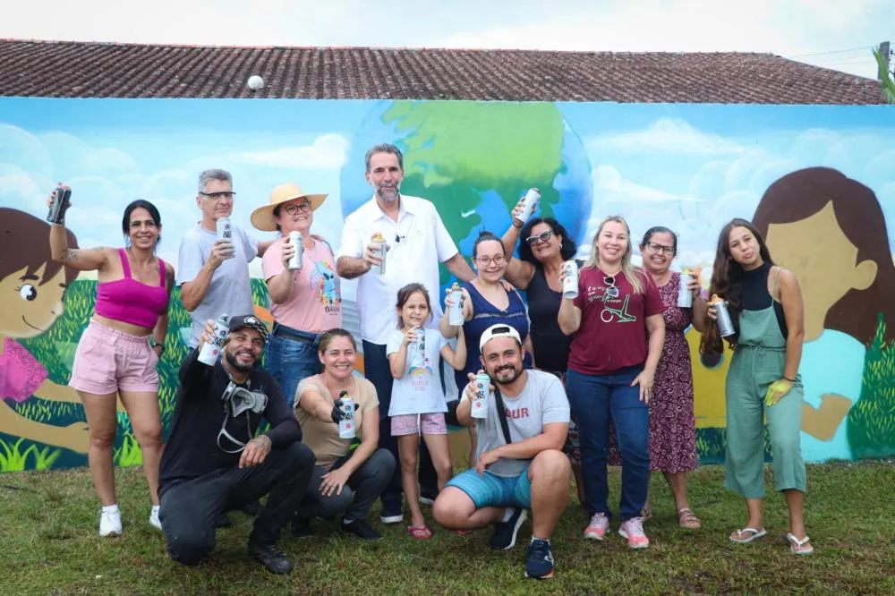 Oficinas de grafite integram as ações realizadas pelos Núcleos de Cooperação Socioambiental no território, conduzidas pela Itaipu Binacional e Itaipu Parquetec Fotos: Vídeo Up/Itaipu Parquetec