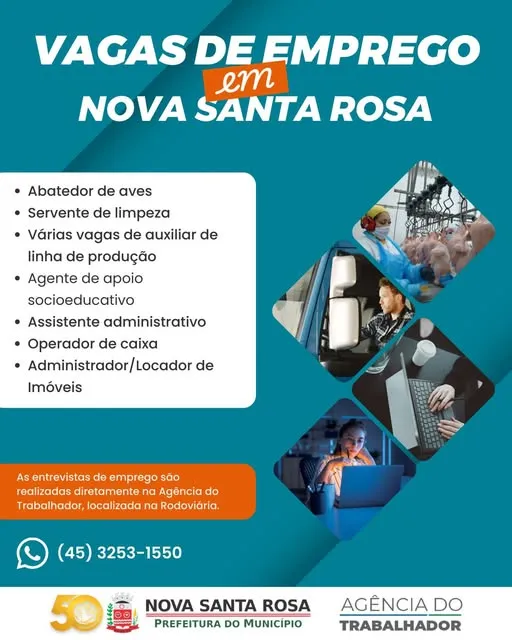 Agência do Trabalhador inicia março com novas oportunidades de emprego em Nova Santa Rosa