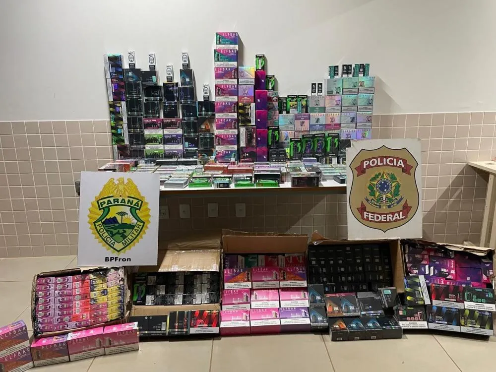 Apreensão de cigarros eletrônicos causa prejuízo de mais de R$ 1 milhão ao crime organizado na fronteira