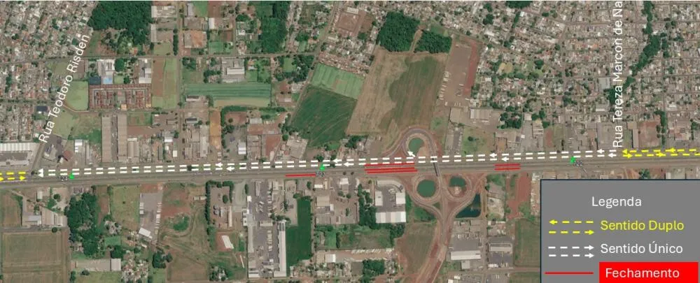  EPR Iguaçu executa mudanças em vias marginais e reforça sinalização de acesso à Perimetral Leste em Foz do Iguaçu