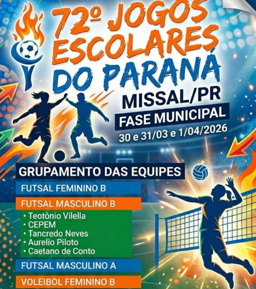 Missal define seletiva municipal para os 72º Jogos Escolares do Paraná