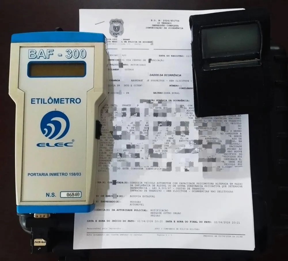 Motorista é preso por embriaguez ao volante durante Operação Páscoa