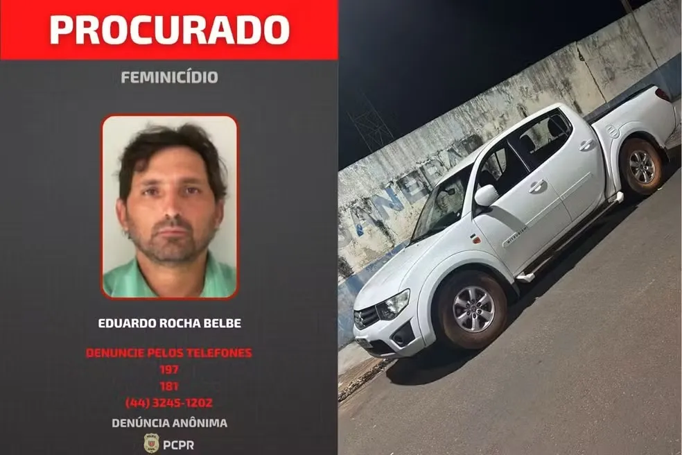 Homem é procurado após matar companheira na frente da mãe no Paraná