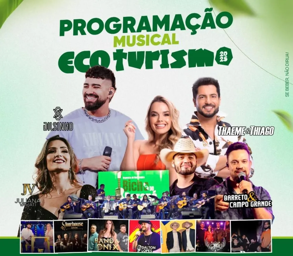 Confirmados os shows nacionais para o Ecoturismo 2025