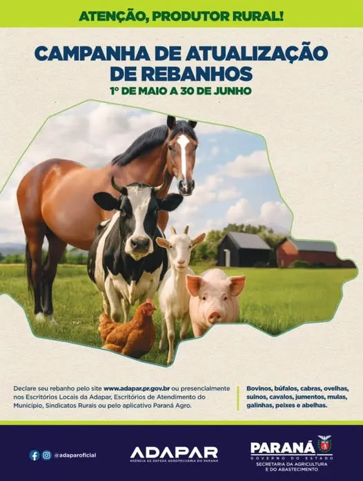 Atualização de rebanhos é obrigatória e segue até 30 de junho em Nova Santa Rosa
