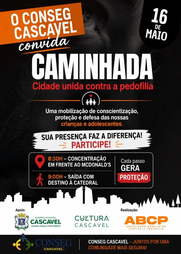 Caminhada mobiliza comunidade contra a pedofilia em Cascavel