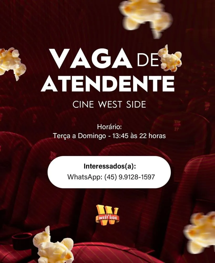 West Cine está com vaga aberta para atendente