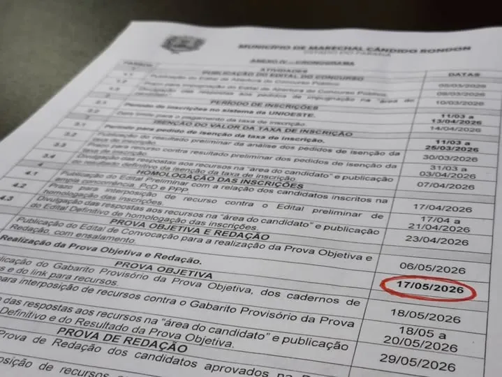 As provas serão aplicadas nos períodos da manhã e da tarde Foto: Divulgação/Assessoria
