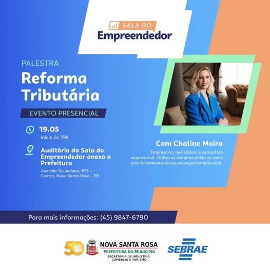 Nova Santa Rosa recebe palestra sobre impactos da reforma tributária nesta terça-feira