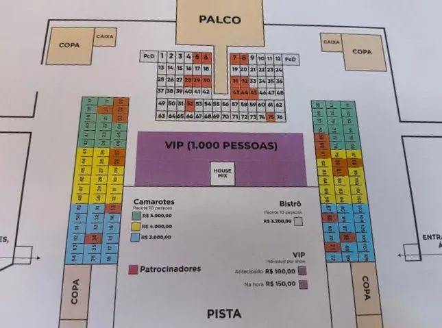Venda de camarotes, área VIP e bistrôs para shows da feira começa neste sábado