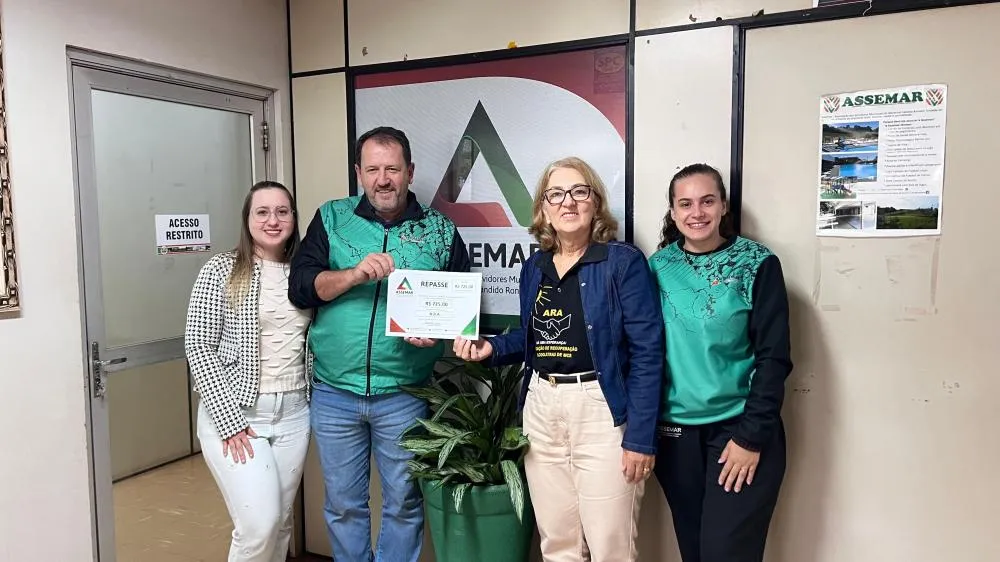  Assemar realiza repasse financeiro para a Associação de Recuperação de Alcoólatras de Marechal Cândido Rondon.
