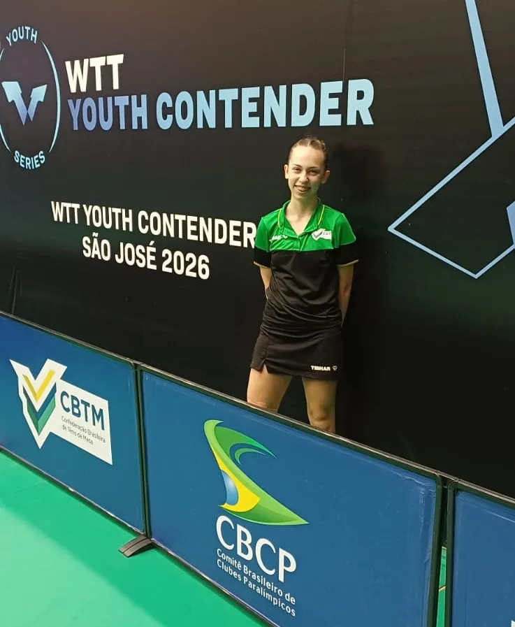Atleta Karoline Gruchoski disputa o WTT Youth Contender 2026