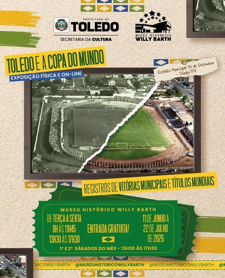 Museu Histórico Willy Barth promove exposição “Toledo e Copa do Mundo” 