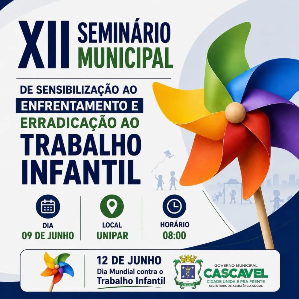 Cascavel realiza seminário de conscientização e combate ao trabalho infantil