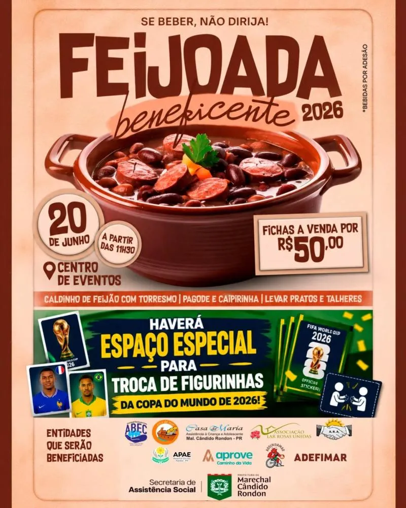 Feijoada beneficente deve atrair duas mil pessoas em Marechal Cândido Rondon