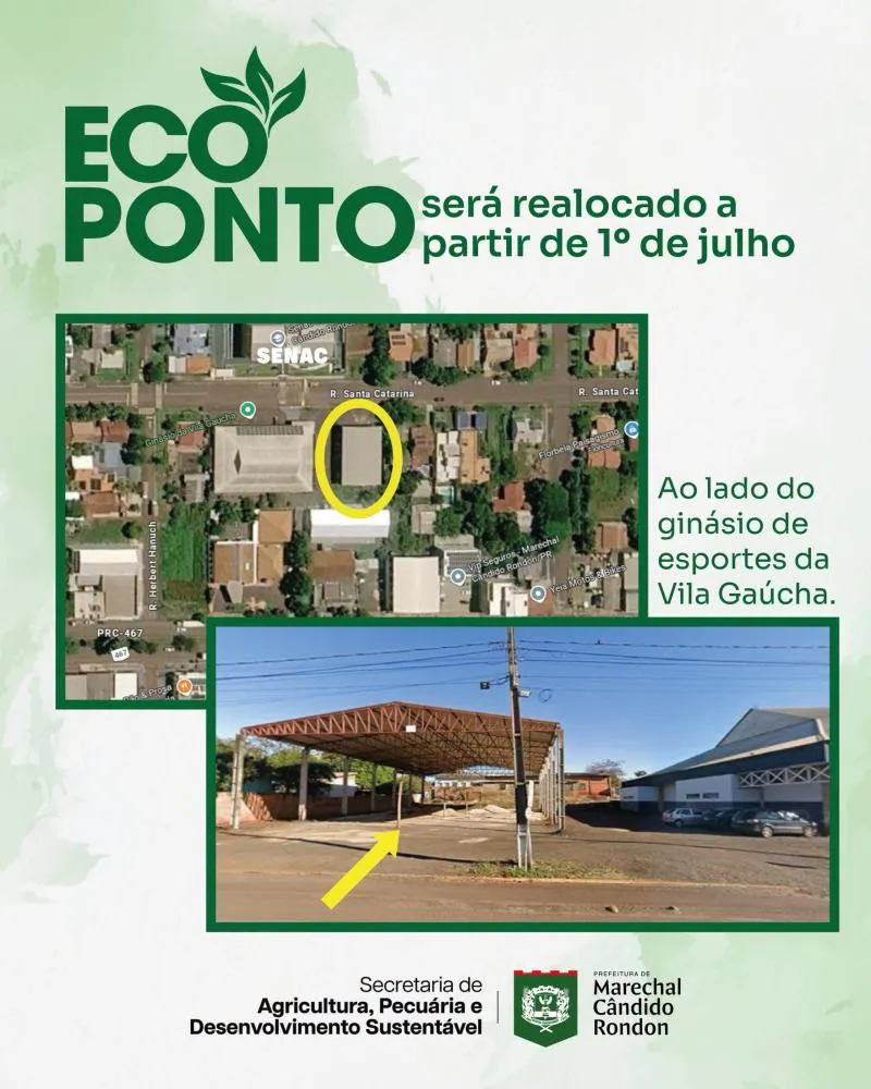 Ecoponto de Marechal Cândido Rondon muda de endereço