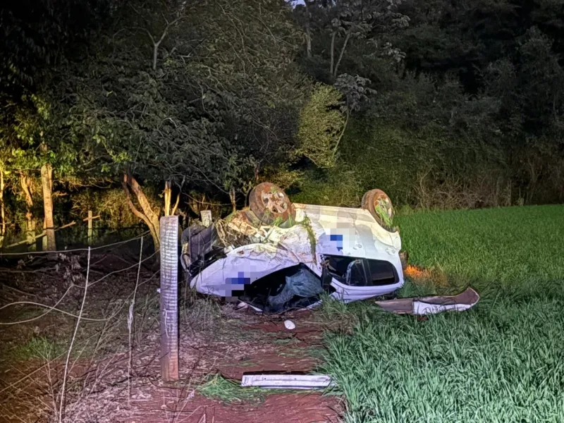 Homem morre em capotamento na BR-163 e motorista causador é detido em Guaíra