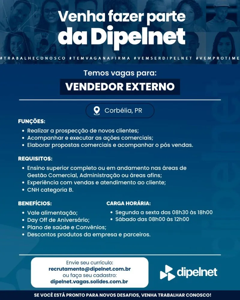 Dipelnet está com vagas abertas em diversas áreas