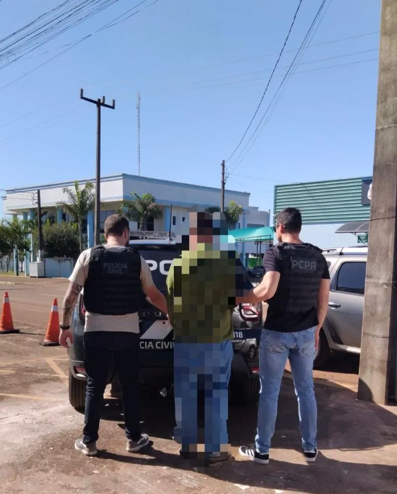O suspeito de 35 anos confessou o crime e foi encaminhado ao sistema penitenciário após ação da Polícia Civil. Foto: Divulgação/PCPR
