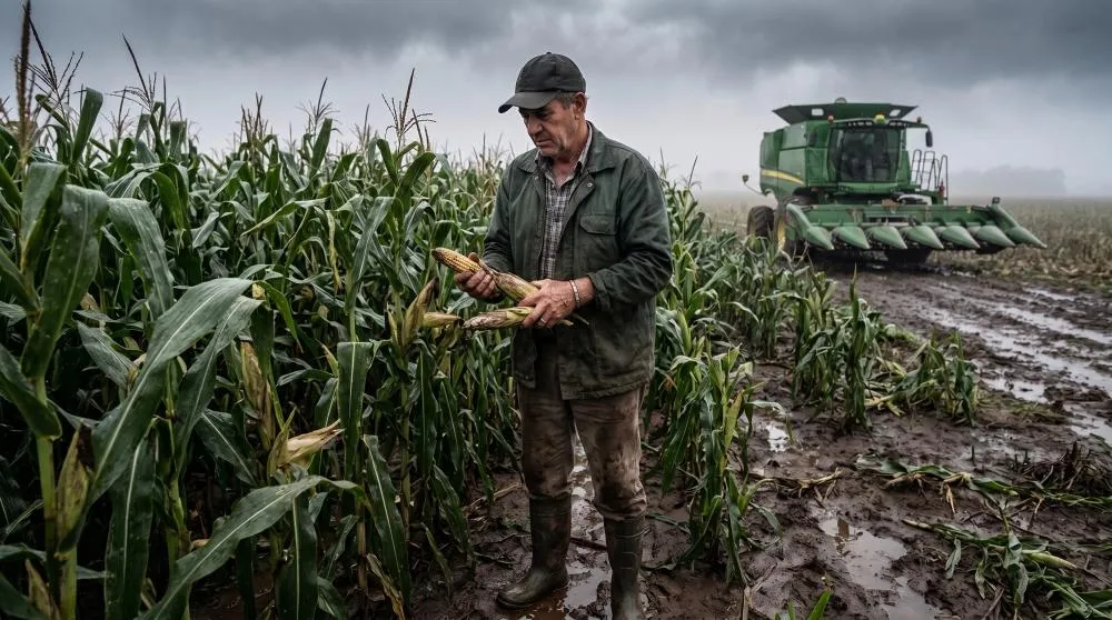 Mesmo onde o frio não causou perdas diretas, a sequência de dias chuvosos passou a comprometer a qualidade da produção de milho safrinha.