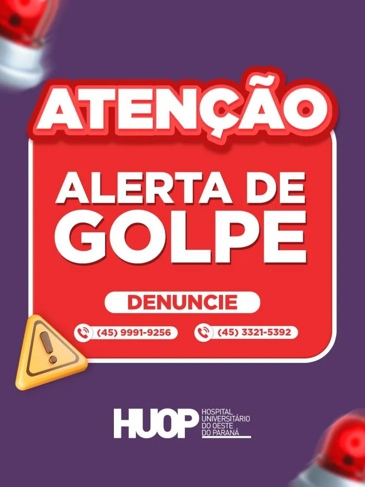 Cartazes informativos foram instalados nas recepções das unidades de internação para alertar os acompanhantes sobre tentativas de golpes.