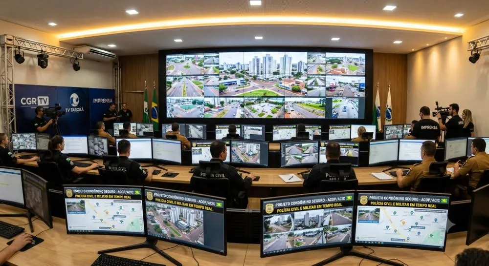 Câmeras de segurança de condomínios associados serão integradas aos sistemas da Polícia Militar e Polícia Civil. Foto: Divulgação/DK Com 